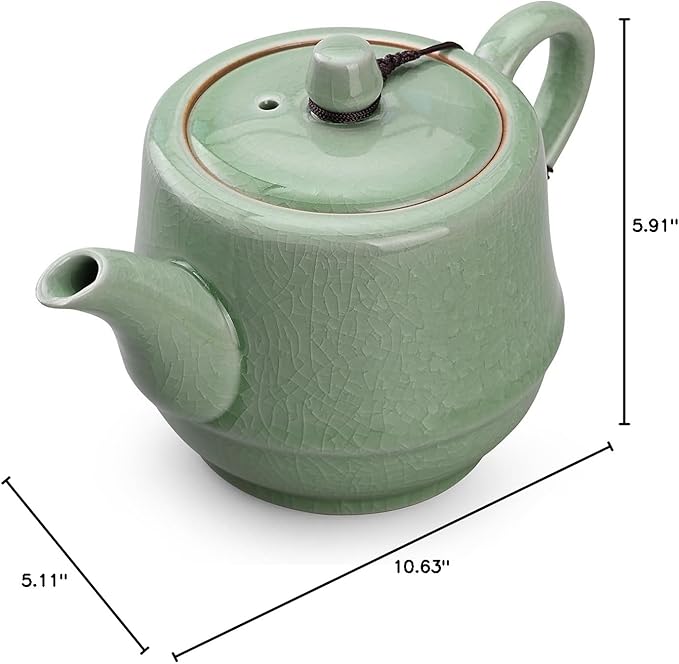 Teapot with Infuser Ceramic Tea Pot with Removable Stainless Steel Fliter for Loose Tea 15.80 OZ/450ml (1-2cups) Teapots for Tea Coffee Milk for Office Home Men Women as Gift(Pink Cyan) - Bloomnest