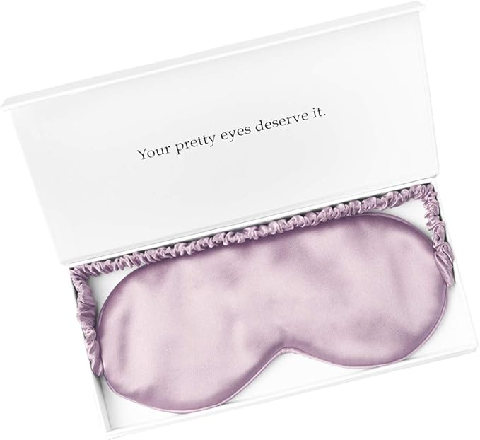 Silk Sleep Mask Light Blocking Luxury 100% Mulberry 19mm Silk Eye Mask Eye Cover Blindfold Ultra Soft Light & Comfy Anti Aging Skin Care with Travel Bag Gift Package - Bloomnest