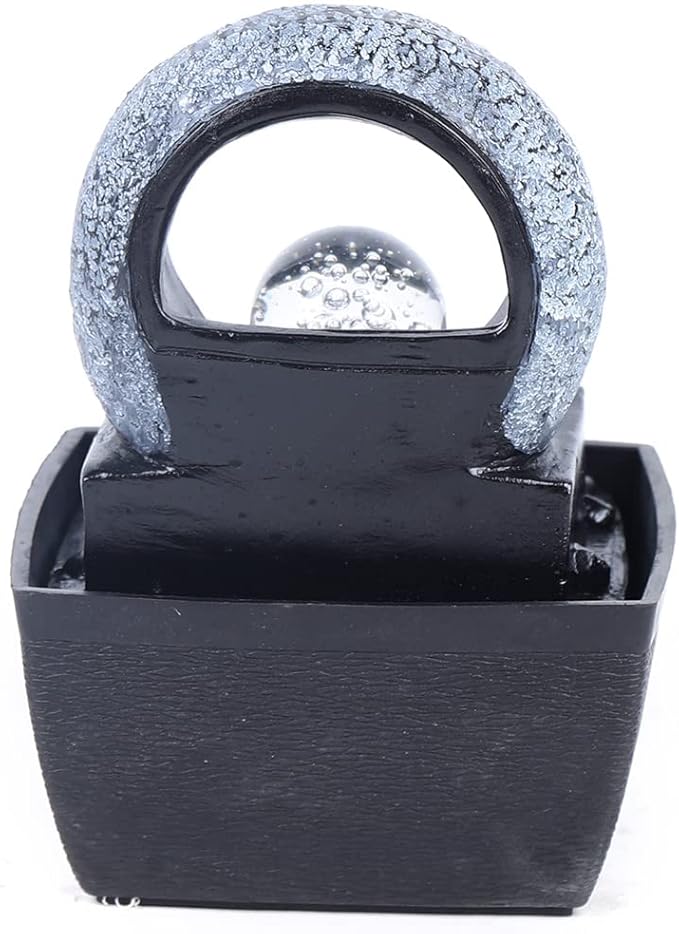 Gdrasuya10 Water Garden Zen Fountain with LED Light, Fountain Fengshui Indoor Decoration, USB Interface for Home and Office Indoor Spaces Decor