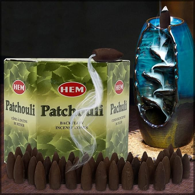 Patchouli Backflow Incense Cones for Waterfall Aromatic Smoke Fountain Haze Falls - Bloomnest