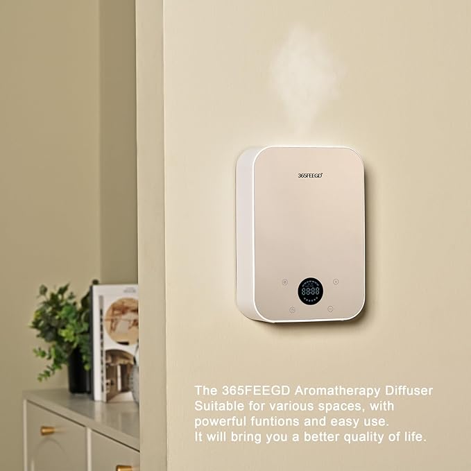 Waterless Oil Diffuser - Pure Essential Oil Diffuser with App Control - 150ml/1700 Sq.Ft. Coverage for Effective Aromatherapy in Home/Office/Hotel (White Gold) - Bloomnest