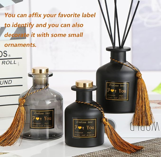 150ml 5oz Amber Glass Diffuser Bottles Aromatherapy Jar Decorative Bottles Vases Essential Oil Perfume Bottle Container for Home Office Wedding Decoration DIY Crafts