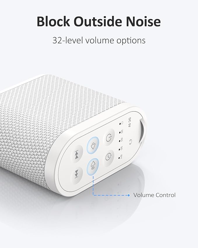 Portable Travel Sound Machine for Adults, Baby Sleeping - White Noise Machine๏ผRechargeable Battery, Headphone Jack, 21 Sounds, Sleep Timer - Noise Machine for Office Privacy & Noise Canceling, Home - Bloomnest