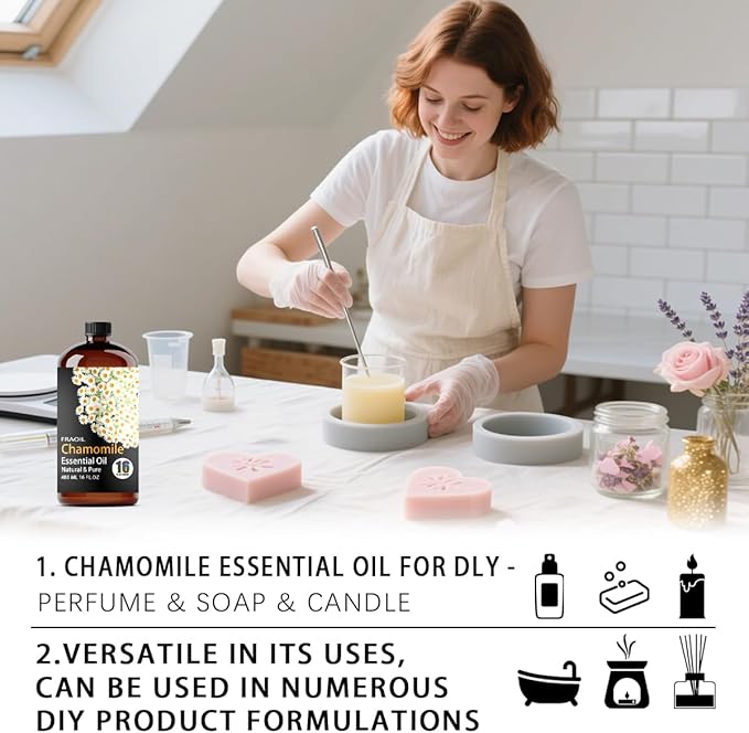 Chamomile Essential Oil, Chamomile Oil 16 Fl Oz 480 ML for Diffuser Humidifier Yoga Cleaning DIY Candle Soap Making Perfume Gift for Women Essential Oils - Bloomnest