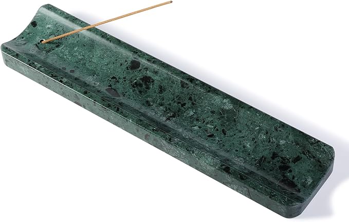 Koville Marble Incense Holder, Incense Holder for Sticks, Incense Sticks Holder Ash Catcher for Meditation Yoga SPA, Natural Stone Incense Burner, Home Table Decor (Green) - Bloomnest