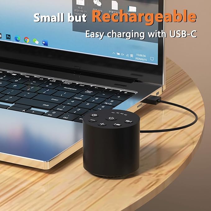 Color Noise Sleep White Noise Portable Sound Machines with 30 Soothing Sounds 32 Levels Volume Compact 4 Timer Options Auto-Off and Memory Function for Travel Home Everyone