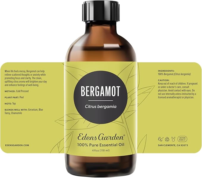 Edens Garden Bergamot Essential Oil- 100% Pure Premium Grade, Undiluted, Natural, Therapeutic, Aromatherapy, The Best for Diffuser, Candle, Laundry, Kid Safe 118 ml (4 fl oz) - Bloomnest