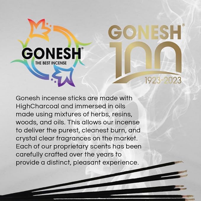 Gonesh - Extra Rich Scented Incense Sticks - Non-Toxic 10โ Slow Burn Aromatic Sticks - Sandalwood - 100 Pack Gonesh