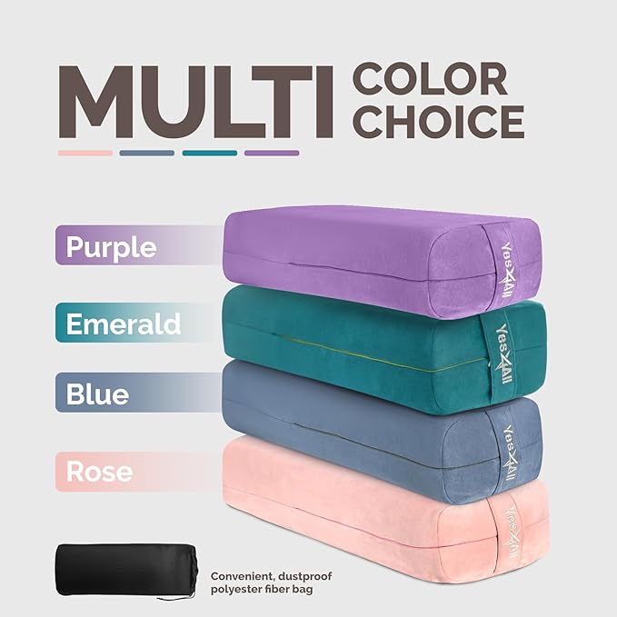 Yes4All Triple-Layer Sponge Yoga Bolster Pillow for Restorative Yoga & Meditation - Versatile Yoga Support Pillow, Balance & Poses Modification - Bloomnest