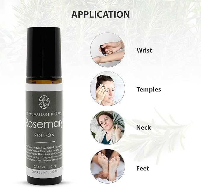 Premium Essential Oil Roll On Opal Massage Therapy (Rosemary) - Bloomnest