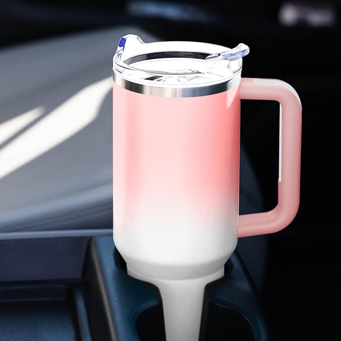 40 oz Tumbler with Handle and Straw Lid Insulated Tumblers Cups with Lids Straws Double Wall Vacuum Stainless Steel 40oz Tumbler Travel Mug Gifts for Men Women Him Her (Sakura) - Bloomnest