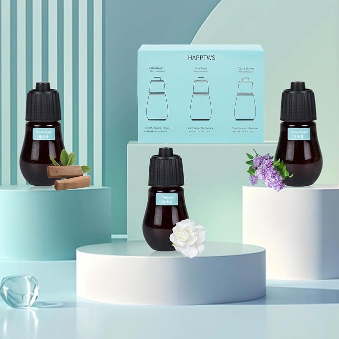 Aromatherapy Essential Oil Set - 3-Piece Essential Oil Set in Three Flavors: Sandalwood, Gardenia, Clove Flower - Bloomnest