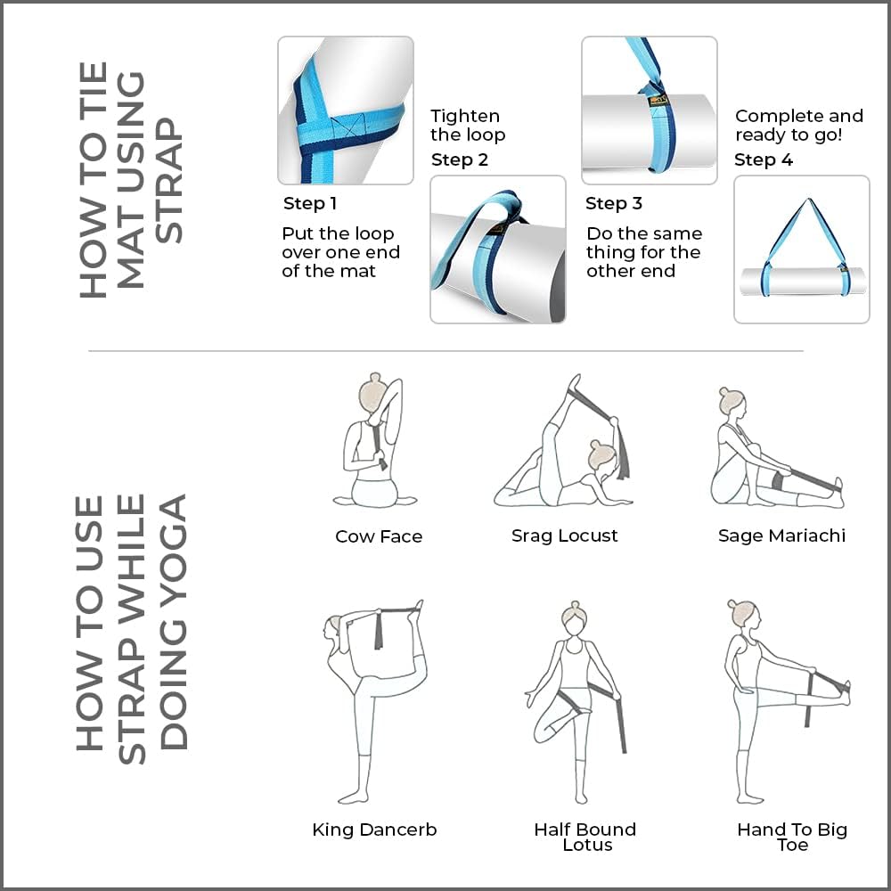 Yoga Mat Carrier Strap | Adjustable Mat Holder Sling for Carrying Mats | Thick & Comfy Texture | Yoga Mat Strap