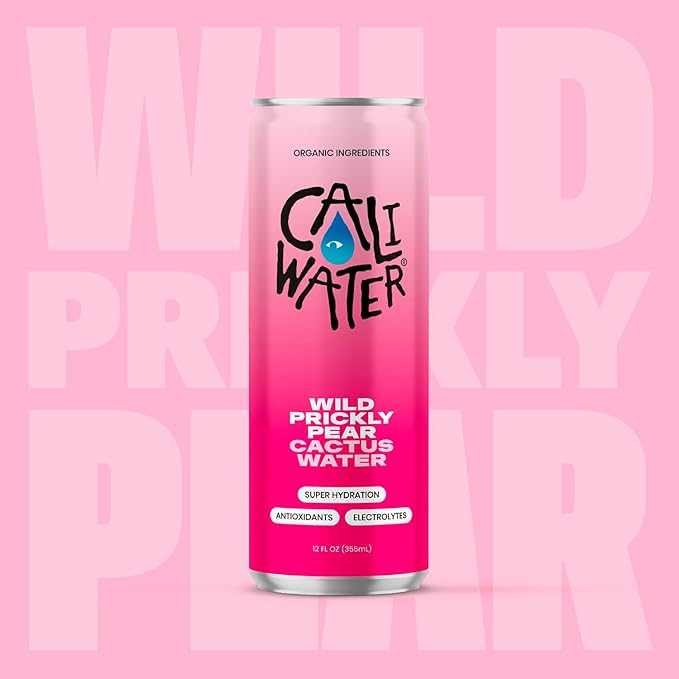 Caliwater - Organic Cactus Water - Wild Prickly Pear - 5g Sugar, 25 Calories - Coconut Water Alternative - Natural Plant Based Hydration - Skin Care, Electrolyte Drinks - Flavored Water - 12 Cans - Bloomnest