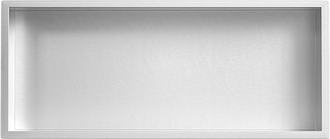 Stainless Steel Shower Niche 30" X 12" Brushed No Tile Needed Shower Niche for Bathroom Storage Recessed Wall Shelf Over Mount Installation - Bloomnest