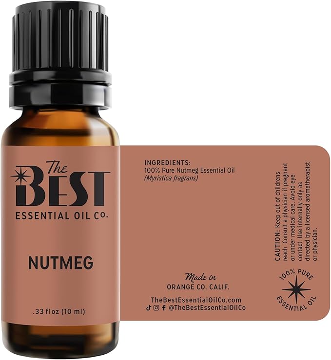 The Best Nutmeg Essential Oil Premium Grade- 100% Pure & Natural for Aromatherapy, Diffuser, Spa, Massage, Air Freshener- 10 ml (.33 fl oz) - Bloomnest