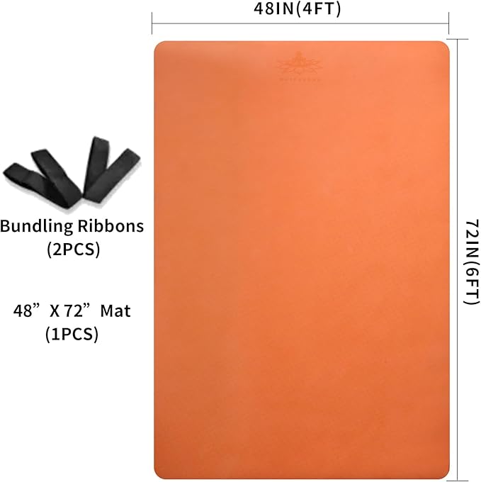 Hatha Yoga Large TPE Yoga Mat 6'x4'x1/2" Extra Thick Non-Slip Exercise Mat - for Yoga Pilates & Home Gym Workouts - Bloomnest