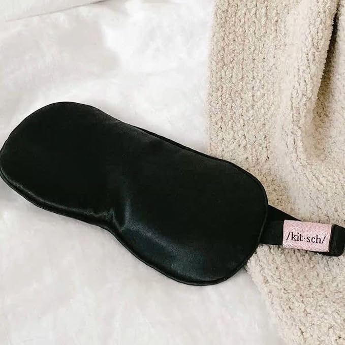 Kitsch Weighted Satin Sleep Mask - Weighted Eye Mask for Sleeping and Travel - Lavender Sleeping Mask for Women and Men - Light Blocking, Adjustable Strap, Ultra-Soft (4.1oz/116g) - Bloomnest