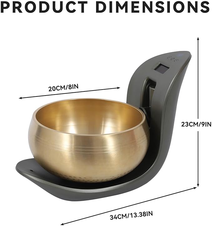 Automatic Singing Bowl – Hands-Free Sound Healing Bowl for Meditation, Yoga, Mindfulness, Energy Healing, Deep Relaxation & Sleep,Auto-Striking Himalayan Singing Bowl with Resonant Tone - Bloomnest
