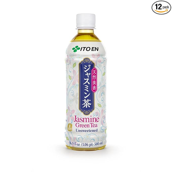 Ito En Jasmine Green Tea Unsweetened , 0 Calories , 16.9 Fluid Ounce (Pack of 12) - Bloomnest
