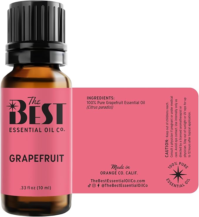 The Best Grapefruit Essential Oil- Premium Grade- 100% Pure & Natural for Aromatherapy, Diffuser, Spa, Massage, Air Freshener- 10 ml (.33 fl oz) - Bloomnest