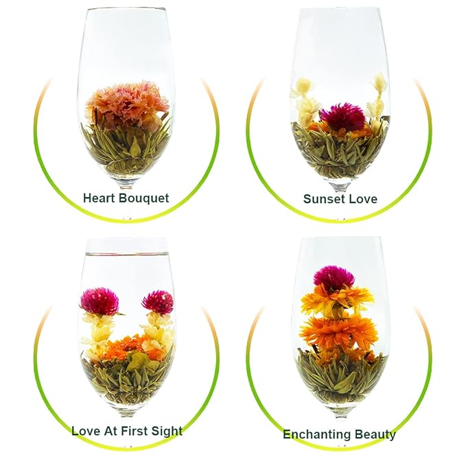 TEARELAE Blooming Tea Flowers - 12pcs Individually Sealed Flowering Balls - Hand-Tied Natural Green Tea Leaves & Edible Flowers - Gifts For Lovers (Pack of 2) - Bloomnest