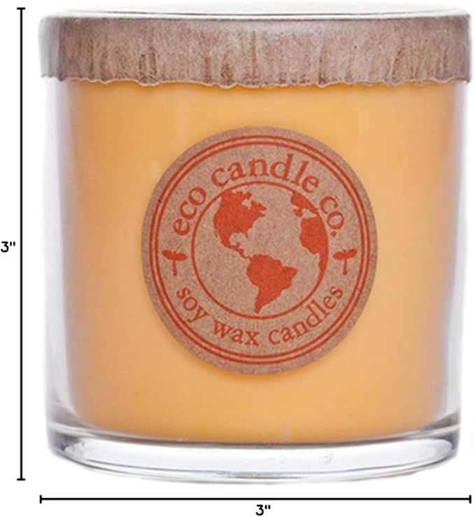 ECO CANDLE CO. Recycled Candle, Citrus Squeeze, 6 oz. - Scents of Orange, Tangerine, Grapefruit, Lemon, & Lime - 100% Soy Wax, No Lead, Kraft Paper Label & Lid, Hand Poured, Midwest Grown Soybeans - Bloomnest