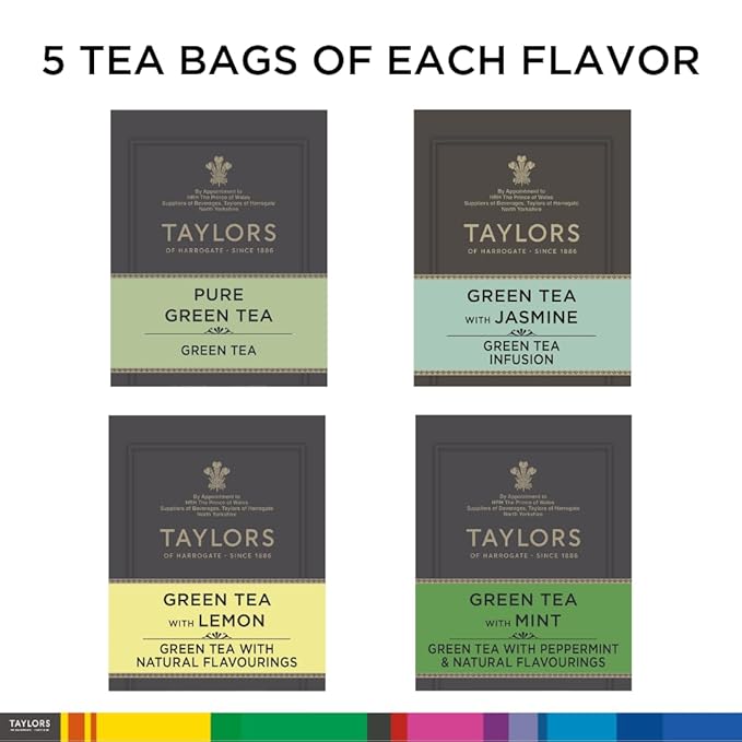 Taylors of Harrogate Assorted Green Teas, 20 Count (Pack of 2) - Bloomnest