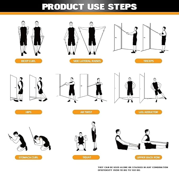 VEICK Resistance Bands, Exercise Bands, Workout Bands, Resistance Bands for Working Out with Handles for Men and Women, Exercising Bands for Fitness Weights Work Out at Home - Bloomnest