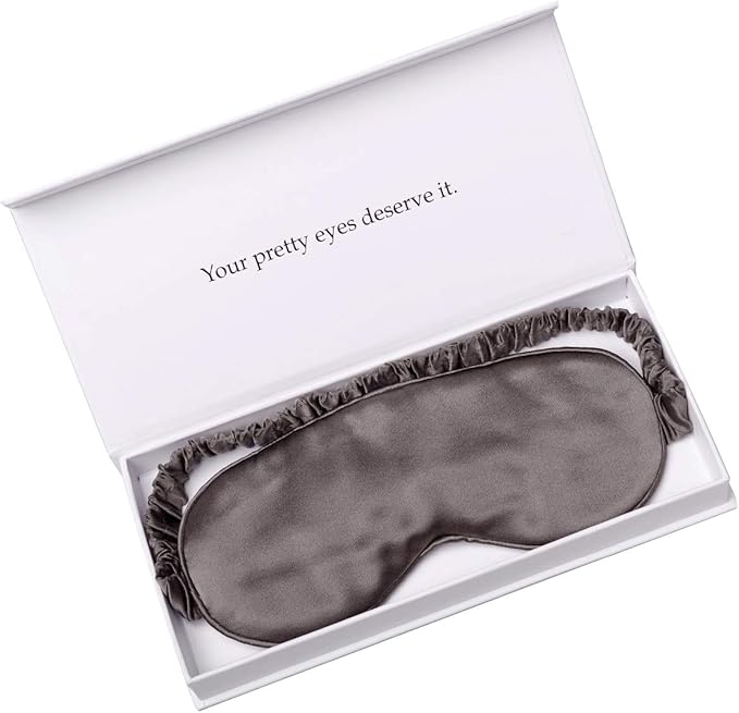 Silk Sleep Mask Light Blocking Luxury 100% Mulberry 19mm Silk Eye Mask Eye Cover Blindfold Ultra Soft Light & Comfy Anti Aging Skin Care with Travel Bag Gift Package - Bloomnest
