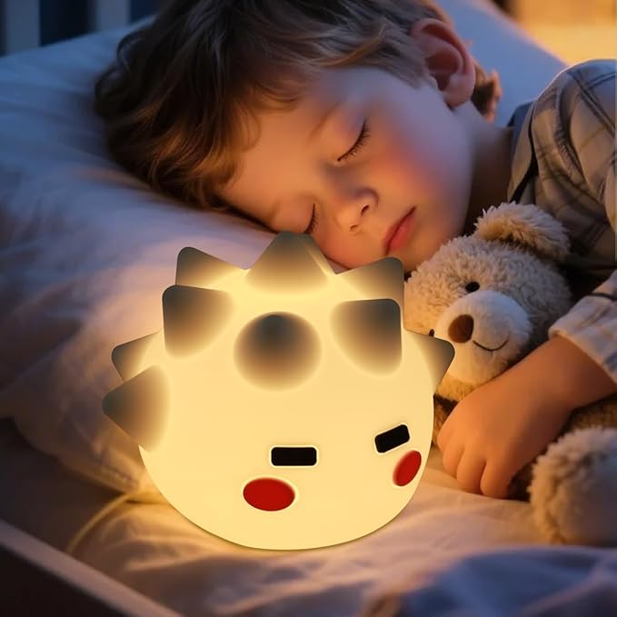 Cute Monster Lamp, 8 Color Changing Dimmable Timer Bedside Nightlights, Squishy Silicone Lamp Cute Gifts, Rechargeable Voice Nursery Lamp for Baby/Toddler - Bloomnest