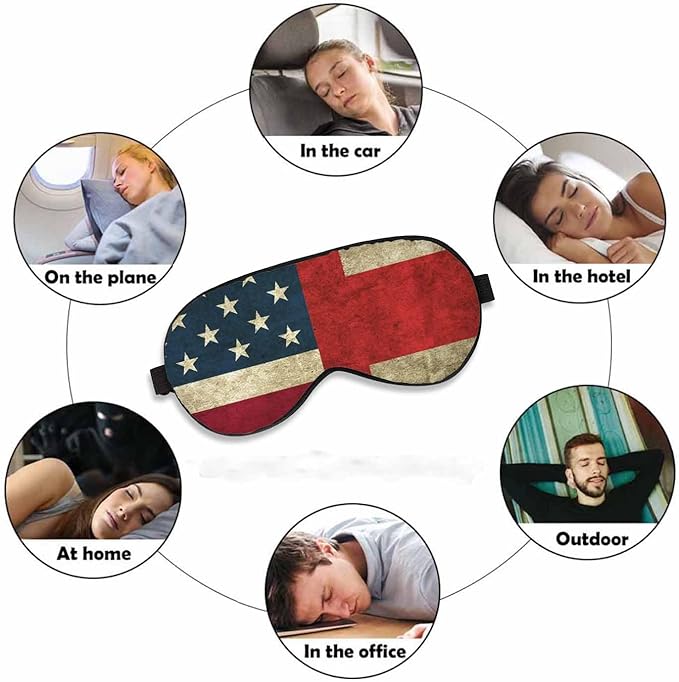 Flag Sleep Mask USA UK American British Flag Men Women Sleep Mask with Adjustable Strap Eye Cover Eye Shade for Travel, Nap,Meditation - Bloomnest