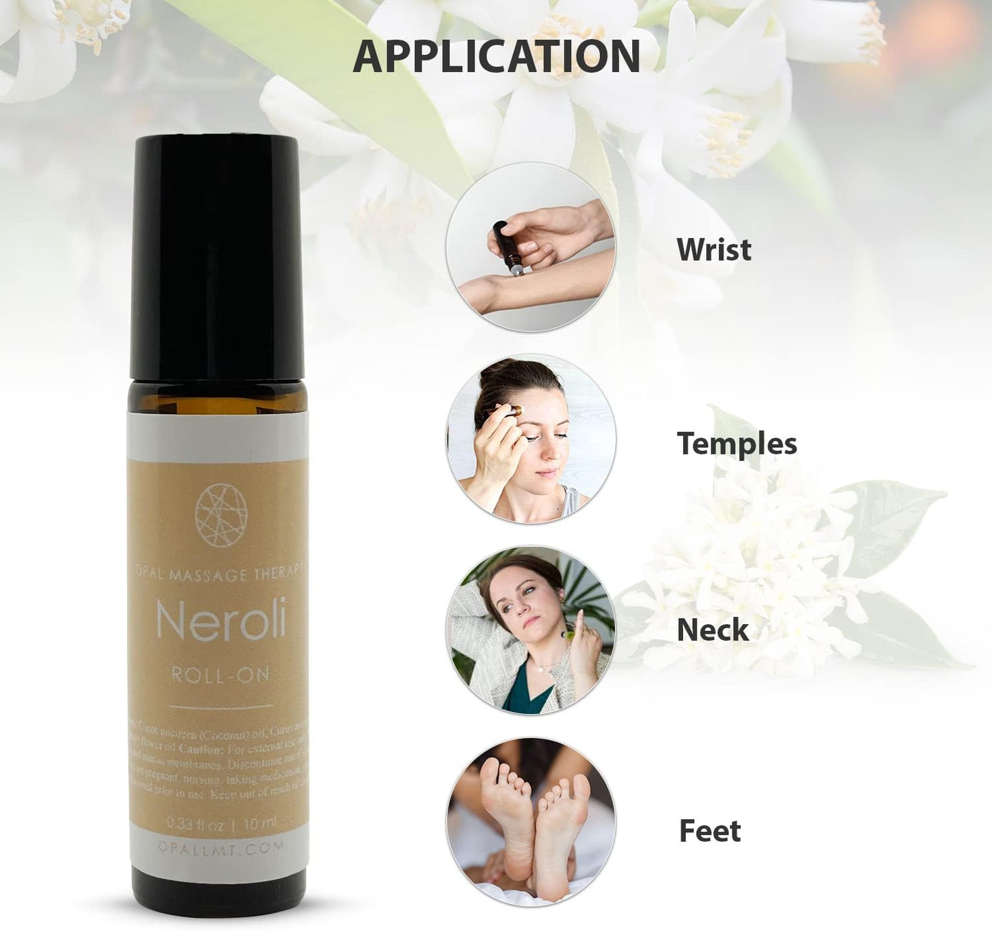 Premium Essential Oil Roll On Opal Massage Therapy (Neroli)
