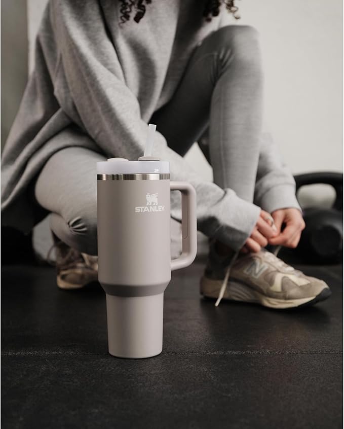 STANLEY Quencher H2.0 Tumbler with Handle and Straw 40 oz | Flowstate 3-Position Lid | Cup Holder Compatible for Travel | Insulated Stainless Steel Cup | BPA-Free | Ash - Bloomnest