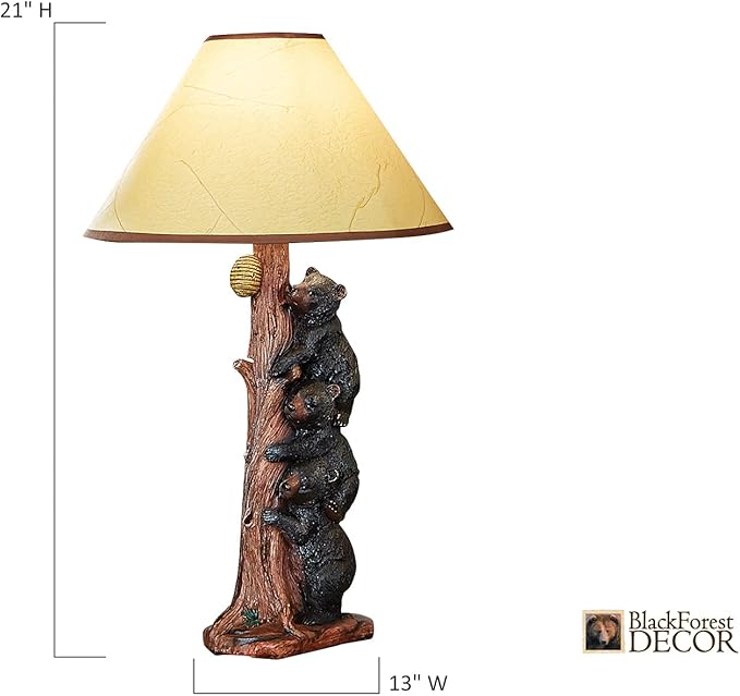 BLACK FOREST DECOR Three Black Bears Table Lamp - Bloomnest