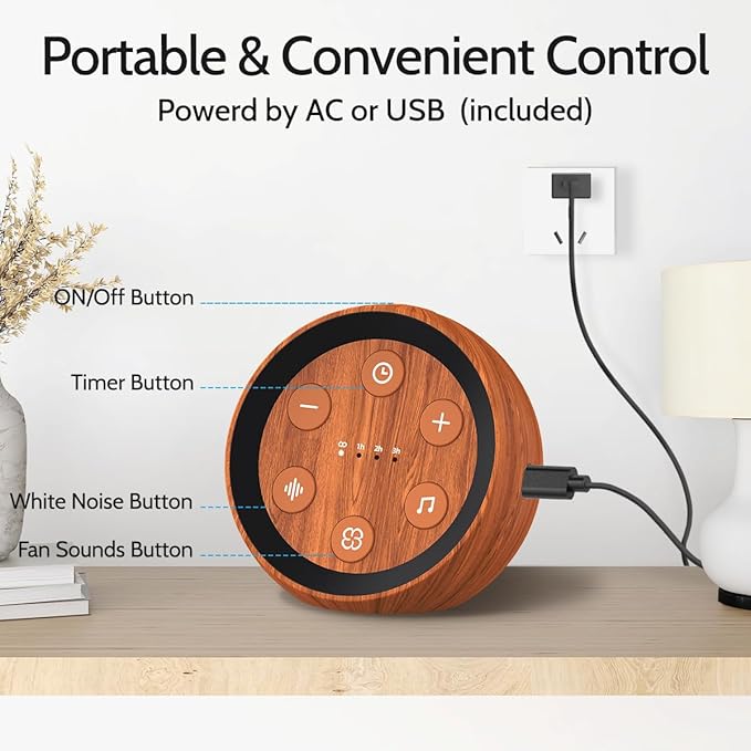 Sleep Machine White Noise Sound Machine with 32 Calming Sounds 36 Volume Levels Pink Brown Noise Machine for Baby Kid Adult with 4 Timer Noise Canceling Machine for Travel Office Privacy - Bloomnest