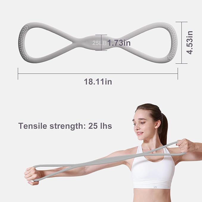 Luminous Resistance Bands, 8 Shaped Exercise Bands, with Handles Band for Arms, Back, Shoulder Stretch, Resistance Bands Women Men, Gift for Yoga Lover/Beginner, Not Break - Bloomnest
