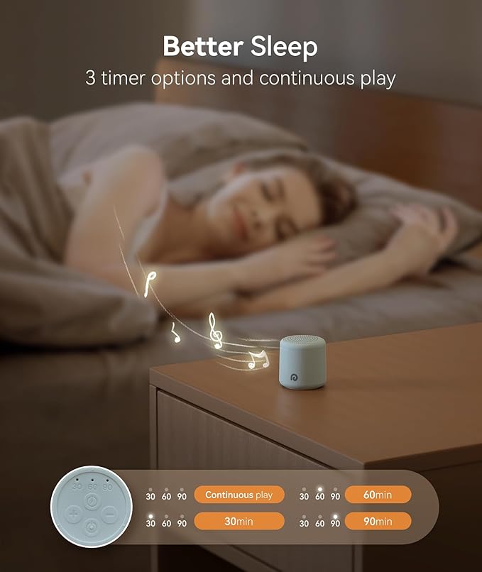 Dreamegg Portable White Noise Machine - Travel Sound Machine for Sleep, Features Powerful Battery, Egg-Sized, 16 Nature Sounds, Timer, Sound Machine for Baby Adults Office Privacy Home Gift (Ocean) - Bloomnest
