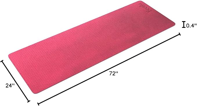 Extra Thick Exercise Yoga Mat with Strap - 2/5 Inch (10MM), Non-Slip Workout Mat for Yoga, Pilates, and Floor Exercises - Bloomnest