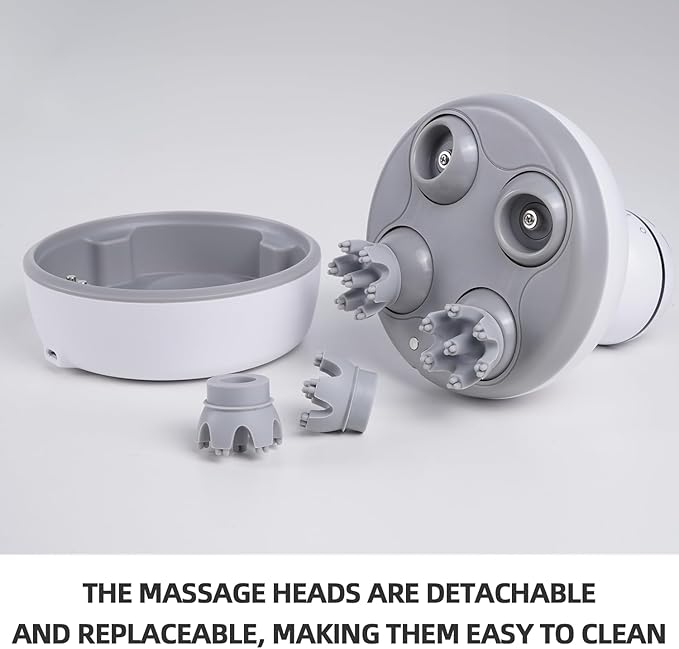 cotsoco Electric Cordless Head & Scalp Massager with Kneading 84 Nodes, Handheld Waterproof Hair Massager with Magnetic Charging Base for Hair Growth, Stress Relax & Deep Clean, Gifts for Dad Mom cotsoco