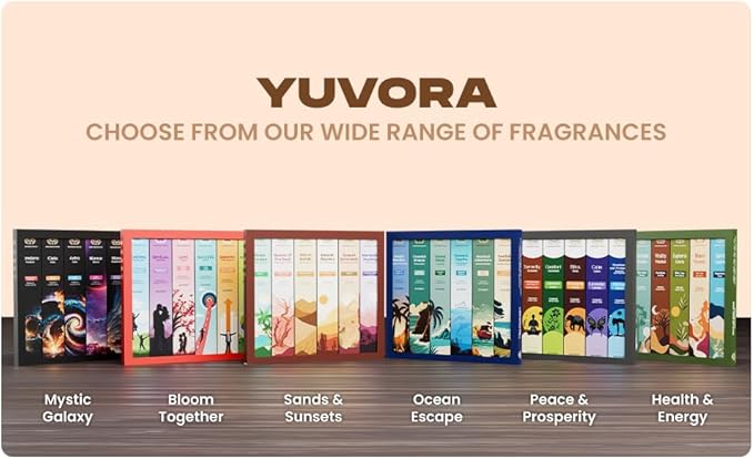 Aromatic Incense Sticks Gift Set – 120 Natural & Non-Toxic Incense Sticks | 6 Soothing Scents | Home, Meditation, Relaxation & Yoga | Free Incense Holder | Inciensos - Gifts for Women - Bloomnest