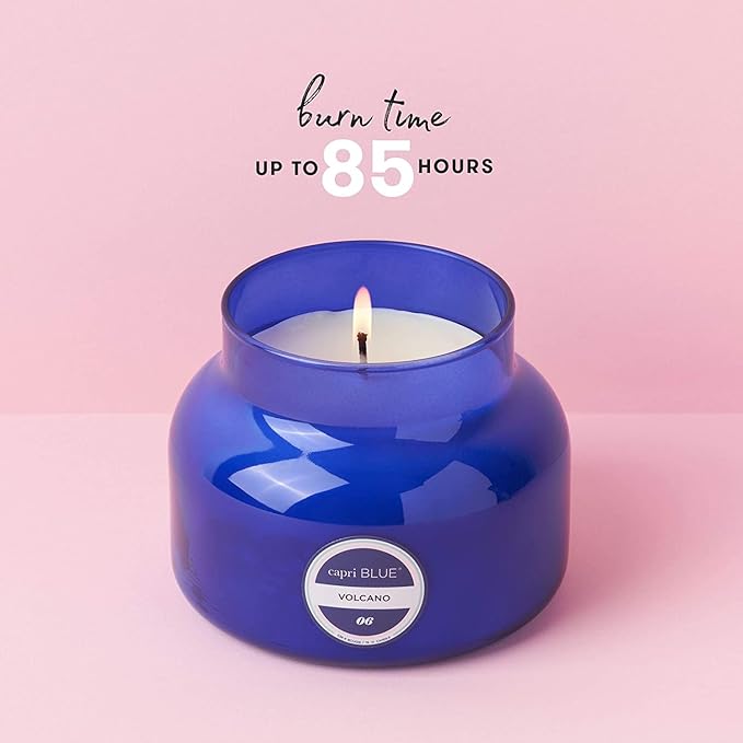 Capri Blue Volcano Scented Candles - Luxury Glass Jar Candles for Home Scented with Tropical Fruit & Sugared Citrus - Soy Wax Blend - Capri Blue Volcano - Blue Color (19 oz) - Bloomnest
