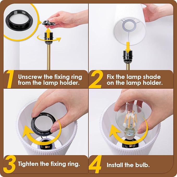 Bedside Lamp with USB port - Touch Control Table Lamp for Bedroom Wood 3 Way Dimmable Nightstand Lamp with Round Pleated Shade for Living Room, Dorm, Home Office (LED Bulb Included) (Pleated) - Bloomnest