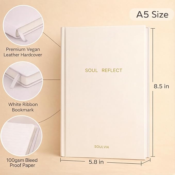 Guided Journal for Self-Discovery - 180 Undated Prompts for Gratitude, Healing, Personal Growth & Mindfulness - Wellness Journal for Emotional Clarity, Self Care & Mental Health Gift for Women & Men SOULVIA