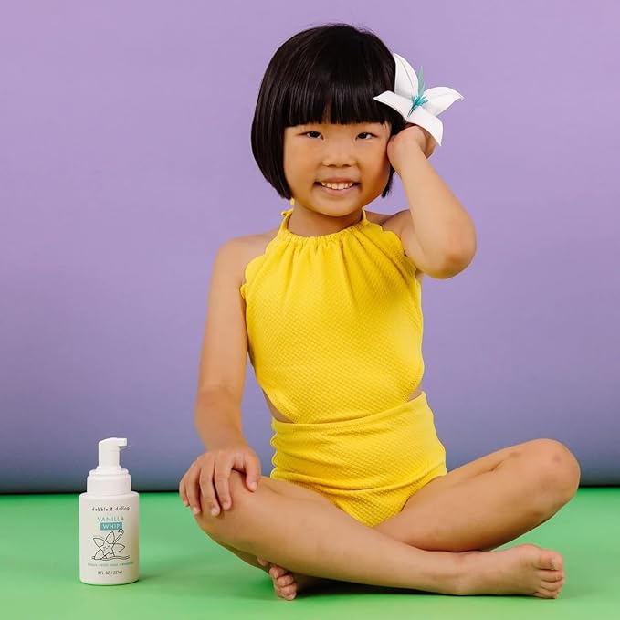 Dabble & Dollop Soothing Mini Bath Bombs & Vanilla Shampoo, Body Wash and Bubble Bath for Kids - All Natural, Resealable Pouch, Foaming Whip, Vegan, Gluten-Free, Cruelty-Free (Pack of 2) - Bloomnest