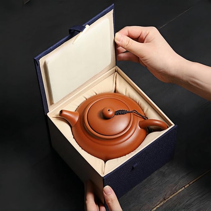 Teapot 14oz Large Capacity Chinese Yixing Zhuni Clay Tea Pots Infuser for Loose Tea Handmade Gift