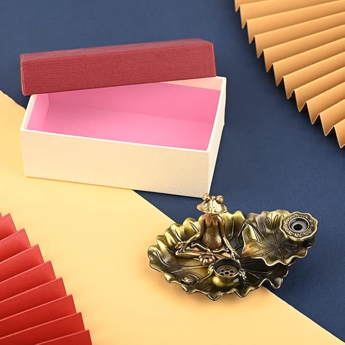 Frog Incense Holder: Incense Burner Holder Waterfall | Backflow Incense Burner, Insence-Stick Holder with 7 Incense Holes, Incense Cone Holder