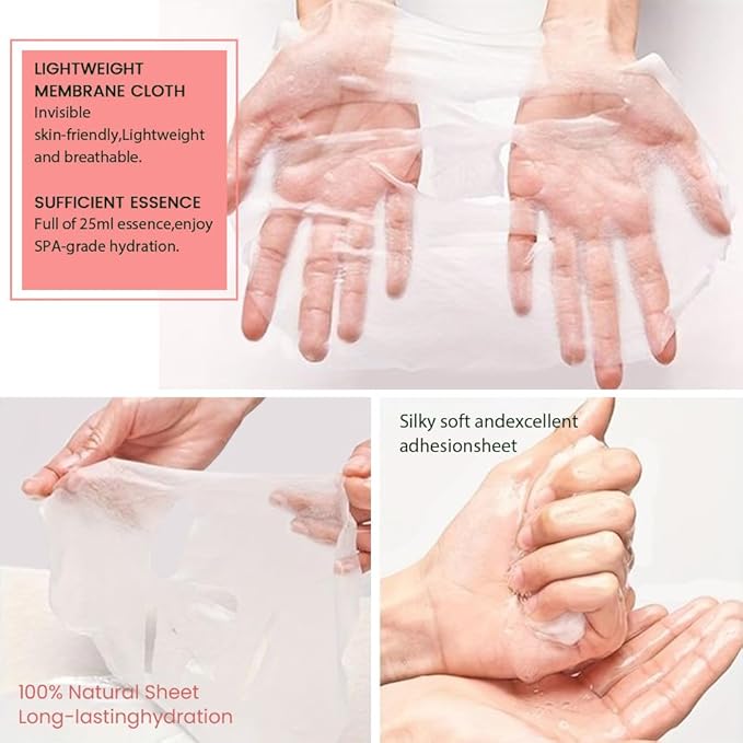 8 Pack Strawberry Face Mask,Pink Face Masks Skincare Spa Day Kit Supplies,Spa Party Favors for Women,Sheet Facial Mask Skincare Gifts Set,Moisturize Soothe for All Skin Types - Bloomnest