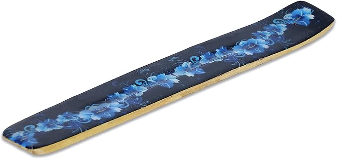 Bless-International Traditional-Handmade-Burner Wooden-Incense-Stick-Holder Ash-Catcher-Stand for-Aromatherapy-Meditation-Yoga (Meditation Time) 10 Inches, Pack of 1 - Bloomnest