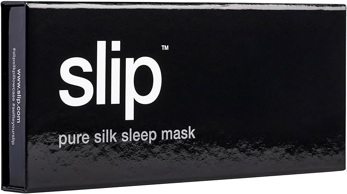 slip Pure Silk Sleep Mask - 100% Mulberry Silk, Ultra Soft & Comfortable, Blocks Light for Restful Sleep| Adjustable Strap for Perfect Fit, Gentle on Skin & Hair (Black - 1 Count Pack of 1) - Bloomnest
